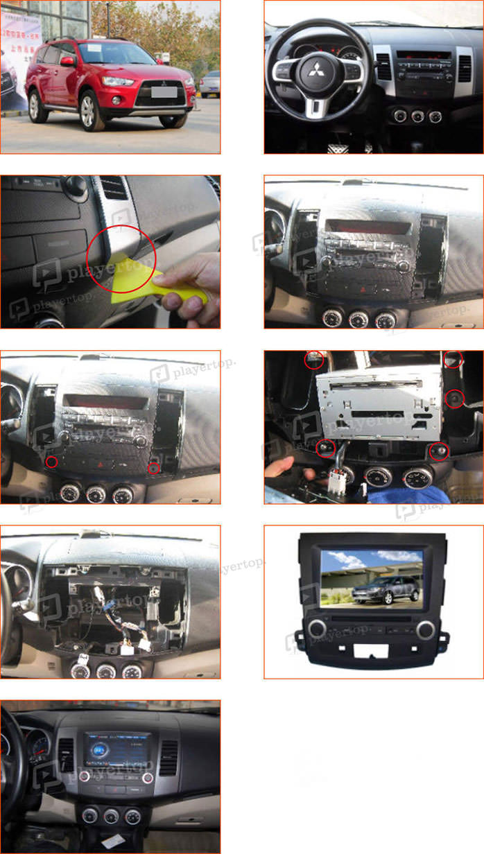 installation autoradio mitsubishi outlander 2006 2012